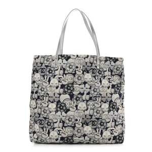 Chanel Nylon Cat Emoticon Tote Navy #213629C14B